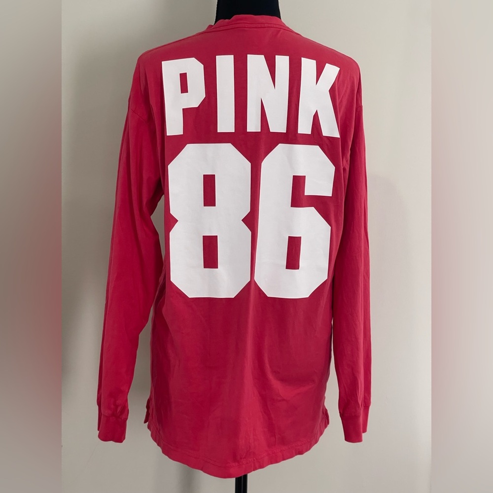 Victoria Secret S Pink Long Sleeve Shirt with‎ White Print 802